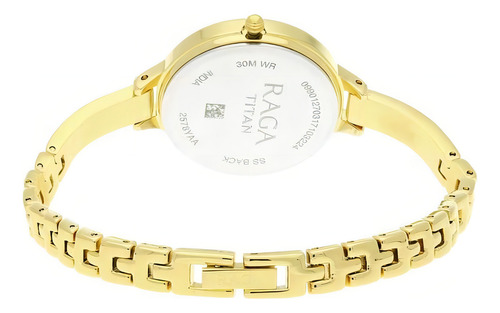 Reloj Pulsera Titan Raga Viva Para Mujer - Cuarzo, Resistente Al Agua, Champán/dorado