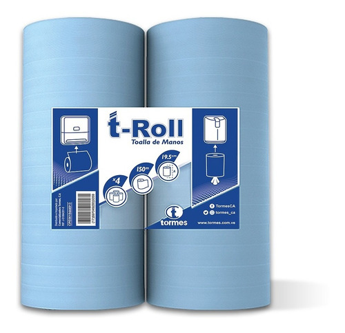 Toalla P/ Manos T- Roll (12 Rollos/ Espiral 150 Mts C/ R)