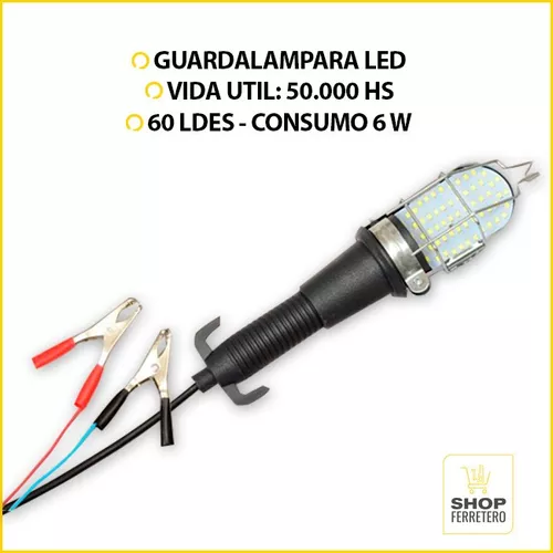 Luz Portátil Guardalampara Con Cable 20 Mts Lampara Led 12w