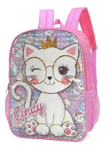 Mochila Costas Gatinha Cindy Grande Original Maxlog Escolar