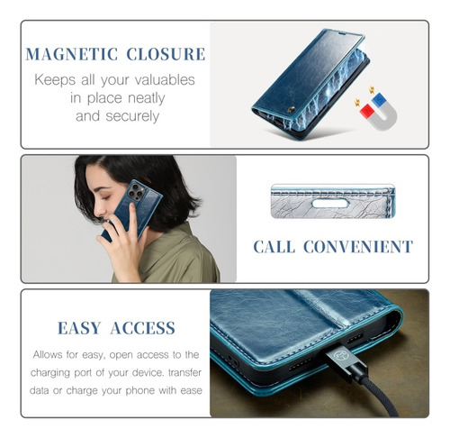 Funda De Cuero Clásica Para iPhone 16/16 Pro/plus/max