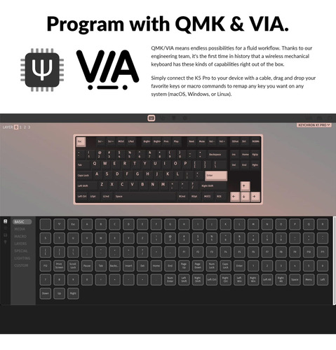 Keycron K1 Pro Tkl Diseño Ultra-slim Custom Bluetooth Wired