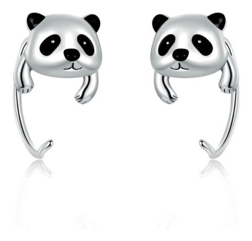 Aretes Elegantes Para Mujer Oso Panda En Plata 925