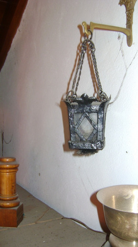 Antiquisimo ,farolito Para Velita , Candelabro Hierro