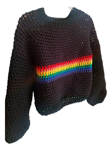 Sweater Arcoiris Tejido Crochet Hipoalargenico Lgbt Pride
