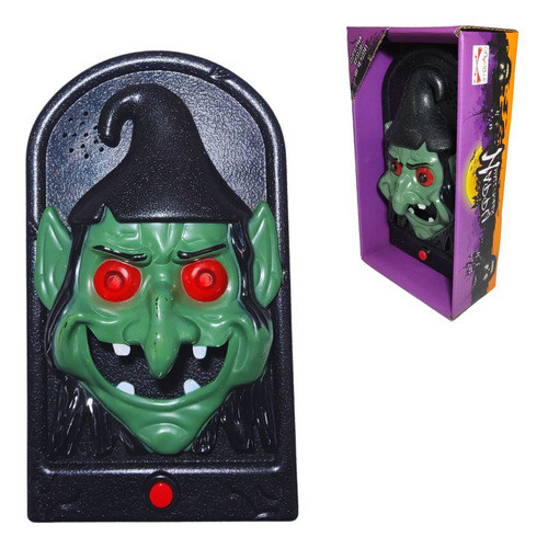 Decoração Halloween: Campainha De Bruxa Com Língua E Som