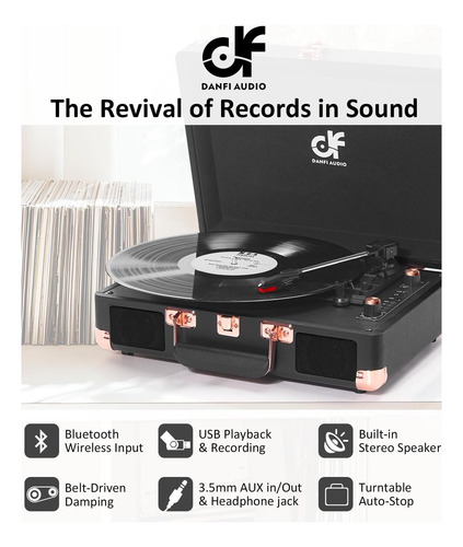 Reproductor De Discos Con 2 Altavoces Incorporados Player De
