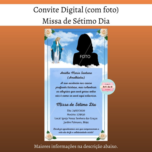 Convite Digital Missa De Sétimo Dia