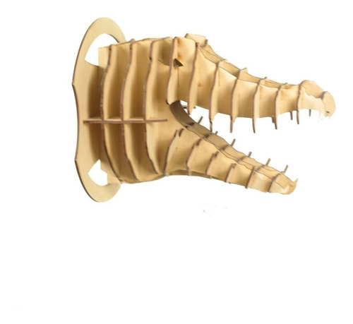 Imagen 2 de 10 de Cabeza Lagarto Mdf Cabeza De Animal Trofeo Rompecabezas 3d