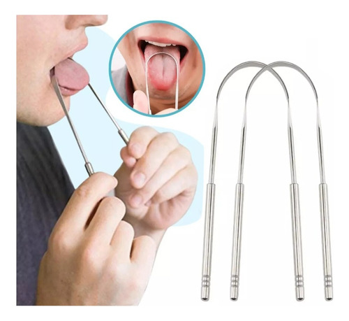 Limpia Lengua Set 2 Piezas Estuche Raspador Lengua Oral Full