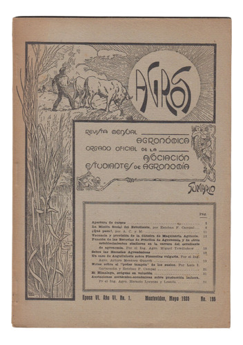 1935 Uruguay Revista Agros Asociacion Estudiantes Agronomia