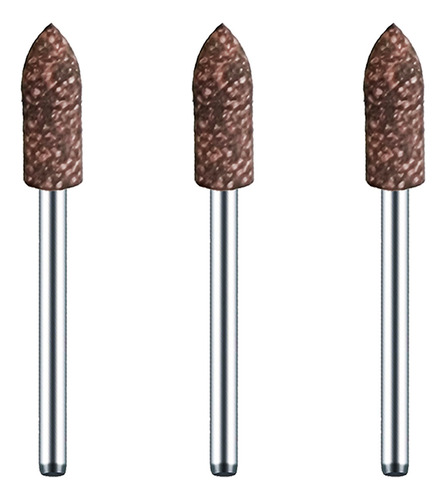 Kit 3 Ponta 6mm Cônica Borracha Abrasivos Haste 3mm Retífica
