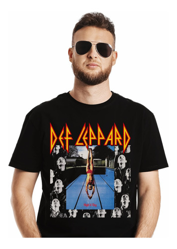 Polera Def Leppard High N Dry Rock Impresión Directa