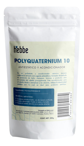 Polyquaternium 10 Antiestatico Acondicionador Suavizante capilar y facial soluble en agua 250g