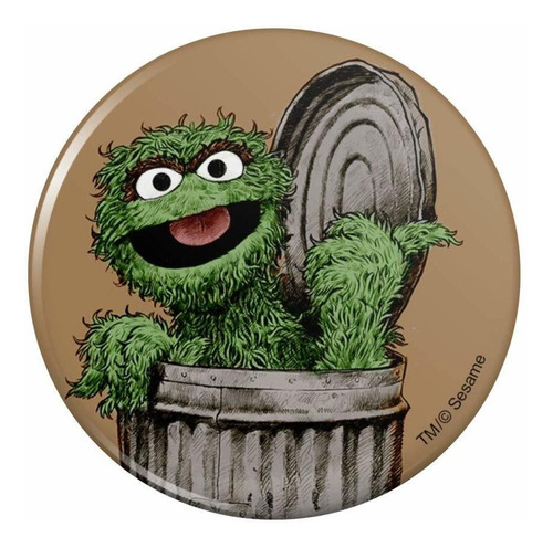 Barrio Sesamo Vintage Oscar Grouch Pinback Pin