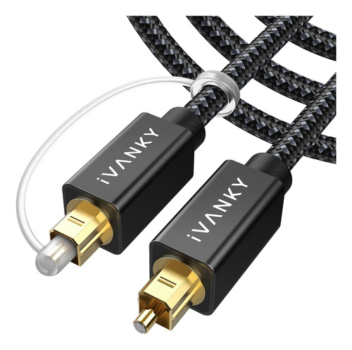 Cable De Audio Óptico Ivanky Largo De 3.05m De Nailon Negro