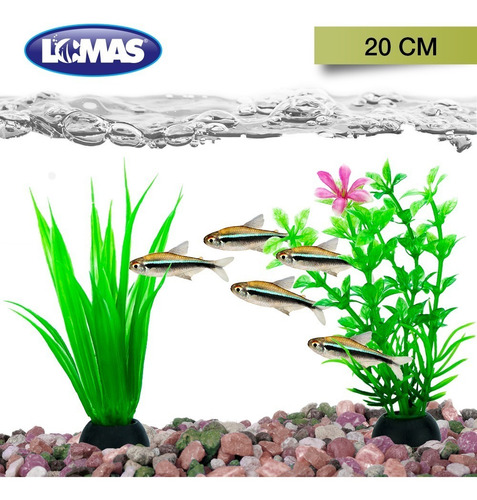 Imagen 2 de 3 de Plantas Artificiales Decoración 20cm Peces Pecera Acuario