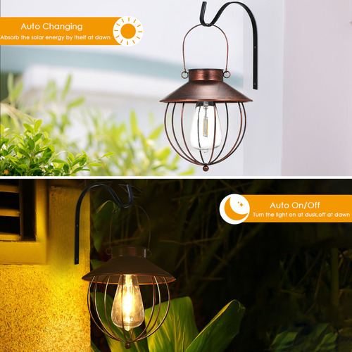 Colgante En P Retro Vintage Con Energía Solar, 2 Piezas