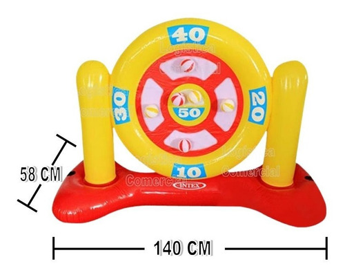 Imagen 3 de 5 de Juego Piscina Dardos Flotador Inflable 56509