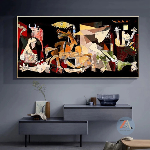 Imagen 3 de 7 de Cuadro- Guernica Pablo Picasso-color 2 Canvas 130x60 Cm.
