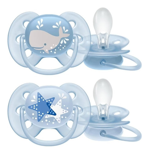 Set De Chupones Estrella/ballena Philips Avent 2 Pzas 6-18m