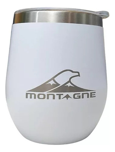 Vaso Termico Mate Acero Inoxidable Montagne Liviano Tapa Blanco