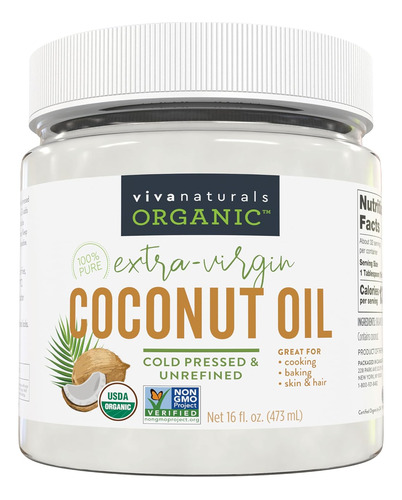 Viva Naturals Aceite Organico De Coco Extra Virgen 473 Ml