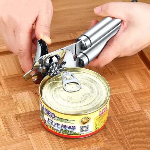 Imagem 6 de 9 de Abridor De Latas Manivela Profissional Inox Sem Rebarbas