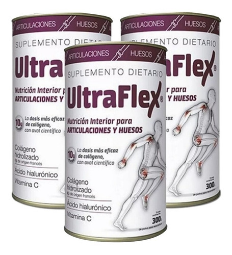 Imagen 1 de 5 de Colageno Hidrolizado Ultraflex Pack X 3 Unidades