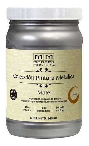 Pintura Metálica Mate 946ml Platino Modern Masters