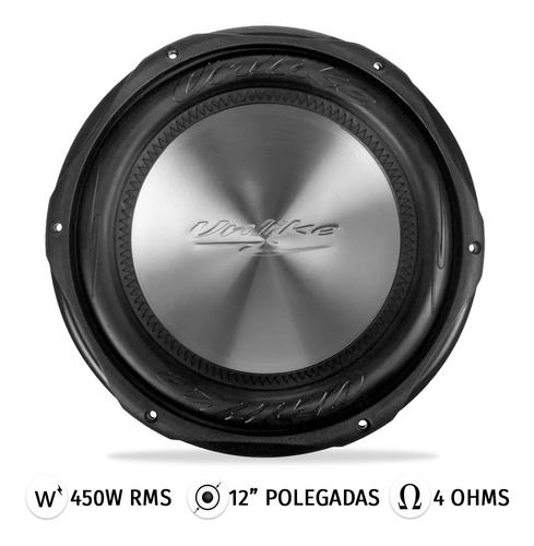 Woofer 12 Polegadas 4 Ohms 450 Rms Cone Seco Unlike