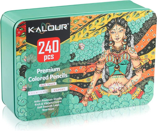 Set 240 Lapices Colore Arte Dibujo Caja Metalica