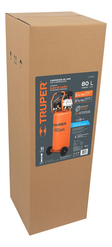 Compresora De Aire 80 L, 3-1/2 Hp, Kit Pistolas Truper