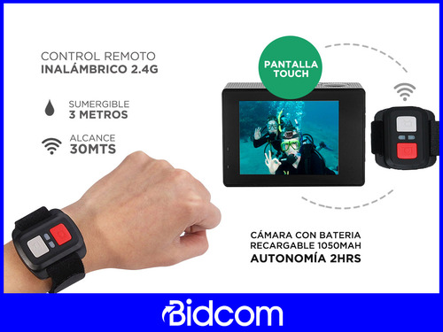 Imagen 8 de 10 de Camara Para Deportes Gadnic 4k Pantalla Touch Sumergible 30m
