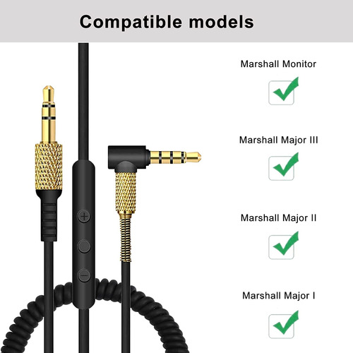 Cable Para Marshall Audio Jack 3.5mm Con Micrófono Firme