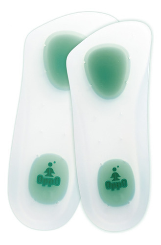 Plantillas De Silicón Alivia Dolor Longitud 3/4 Ch Oppo Color Verde Menta