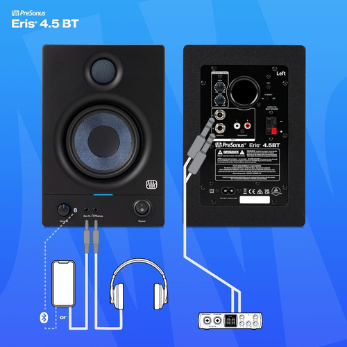 Monitor De Estúdio Bluetooth Presonus Eris 4.5bt Gen2, 1 Par