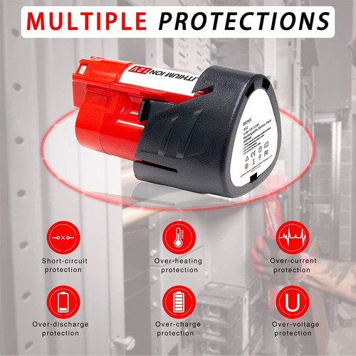 (upgraded) 2-pack 3500mah 12v Lithium Battery Replace For Mi