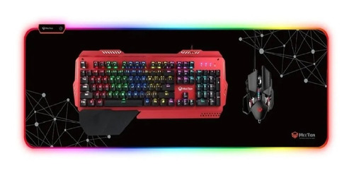 Imagen 3 de 7 de Mouse Pad Gamer Meetion Pd121 Caucho Y Tela Xl 310x880mm Rgb