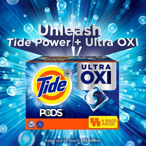 Tide Pods Pasta De Detergente Para Ropa, 4 En 1 Ultra Oxi