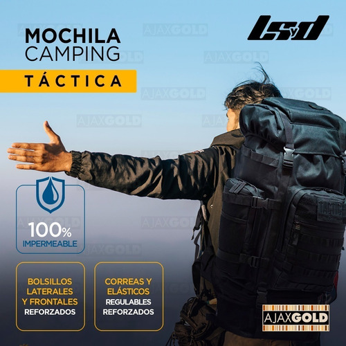 Mochila Mochilero Tactica 70 Lts Reforzada Camping Viaje