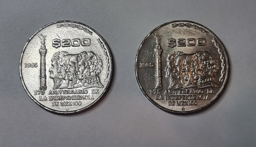 Moneda $200 Pesos 1985 Conmemorativa Independencia (2 Pza)