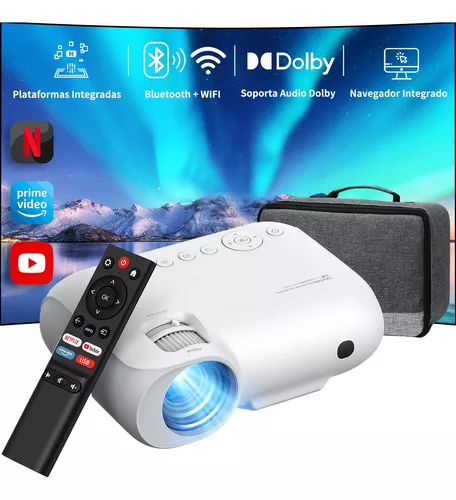 Mini proyector con WiFi 5G y Bluetooth (con trípode), proyector para  exteriores de 1080P compatible con 10000 lúmenes, proyector de películas  portátil
