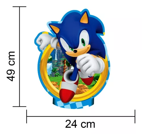 Enfeite Decorativo Grande de Mesa Festa Sonic 28x28cm - Ref 357010 Piffer -  CCS Decorações