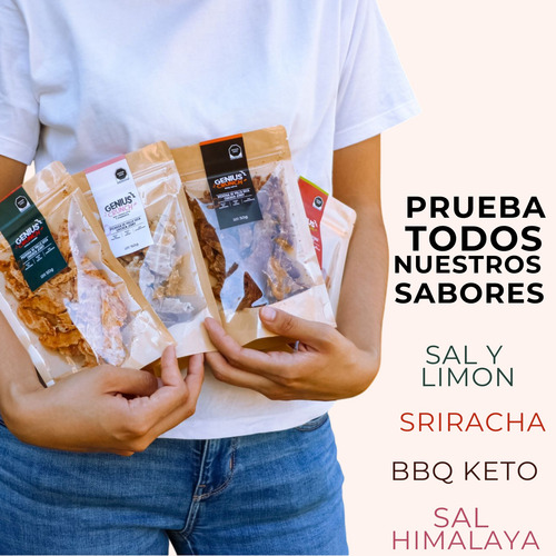 Genius Crunch Carne Seca Pechuga De Pollo Bbq Keto 20g