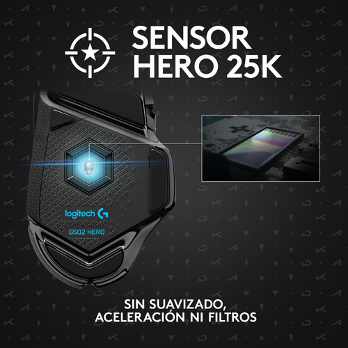 Mouse gamer de juego Logitech G Series Hero G502 kda