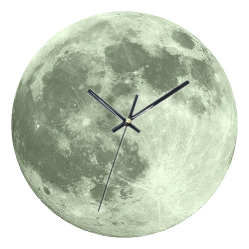 Nuevo Reloj De Pared Gris Luminoso Con Forma De Luna Silenci