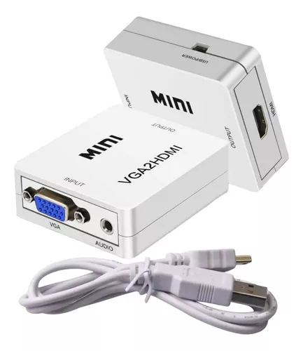 Convertidor Vga A Hdmi +vga Adaptador Con Audio,Convertidor