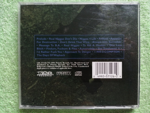 Eam Cd Nwa Niggaz 4 Life 1991 Segundo Album Dr. Dre Ice Cube