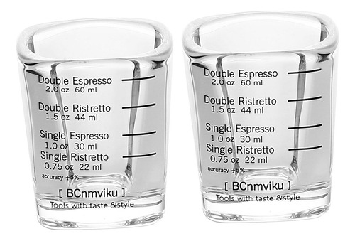 Vaso Medidor Espresso De 60ml / Con Grosor De Escala